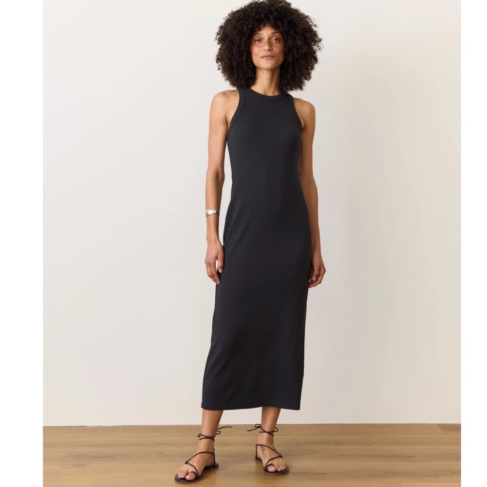 Marine Layer Black Sleeveless Midi Dress